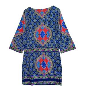 Laundry by Shelli Segal Shift‎ Dress Geometric Vacation Cocktail Medium Boho